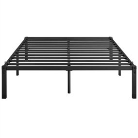 Yaheetech Black 5ft King Metal Bed Frame with Heavy Duty Steel Slat Support, 36.5cm