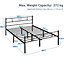 Yaheetech Black 5ft King Metal Bed Frame with Scroll Design Headboard and Footboard