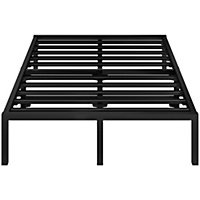 Yaheetech Black 5ft King Metal Bed Frame with Ultra-durable Steel Slat Support, 37.5cm