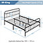 Yaheetech Black 5ft King Vintage Metal Bed Frame with High Headboard and Footboard