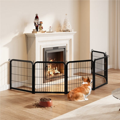 Yaheetech Black 6 Panel Dog Pen Metal Pet Playpen 63x63cm