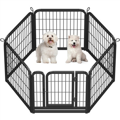 Yaheetech Black 6 Panel Dog Pen Metal Pet Playpen 63x63cm