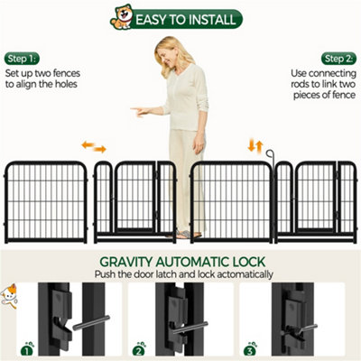 Yaheetech Black 6 Panel Dog Pen Metal Pet Playpen 63x63cm
