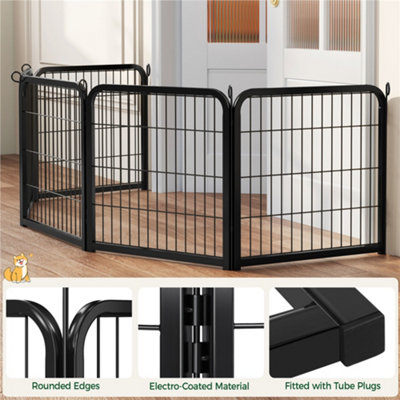 Yaheetech Black 6 Panel Dog Pen Metal Pet Playpen 63x63cm