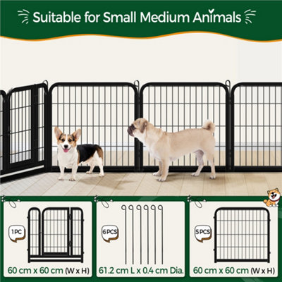 Yaheetech Black 6 Panel Dog Pen Metal Pet Playpen 63x63cm
