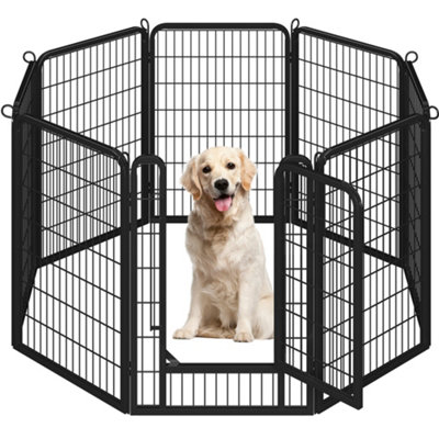 Yaheetech Black 6 Panel Dog Pen Metal Pet Playpen 68x100cm - 3