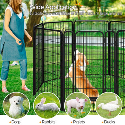Yaheetech Black 6 Panel Dog Pen Metal Pet Playpen 71x120cm - 9