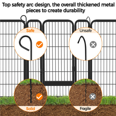 Yaheetech Black 6 Panel Dog Pen Metal Pet Playpen 80x100cm - 7