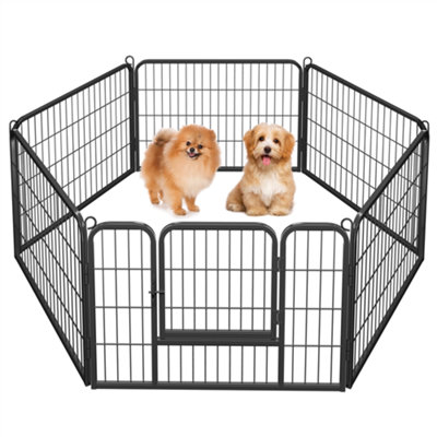 Yaheetech Black 6 Panel Metal Dog Pen Pet Playpen 80x60cm