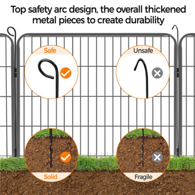 Yaheetech Black 6 Panel Metal Dog Pen Pet Playpen 80x80cm - 1