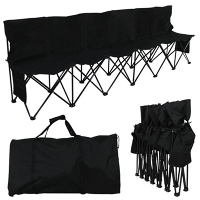 Yaheetech Black 6 Seats Portable Folding Bench with Carry Bag - 3
