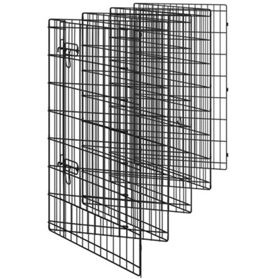 Yaheetech Black 8 Panel Dog Pen Foldable Metal Pet Playpen 61x107cm - 7