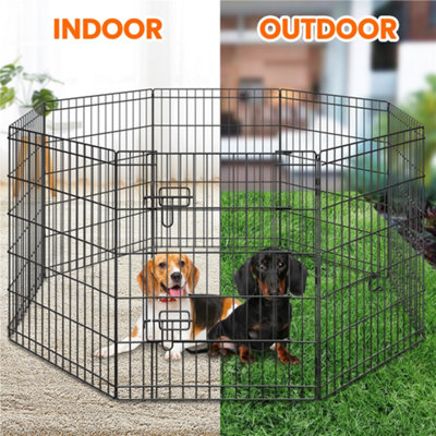 Dog Crate Diy Animal Pen Foldable Pet Playpen Puppy Playpen (black