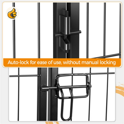 Yaheetech Black 8 Panel Dog Pen Metal Pet Playpen 80x60cm - 5