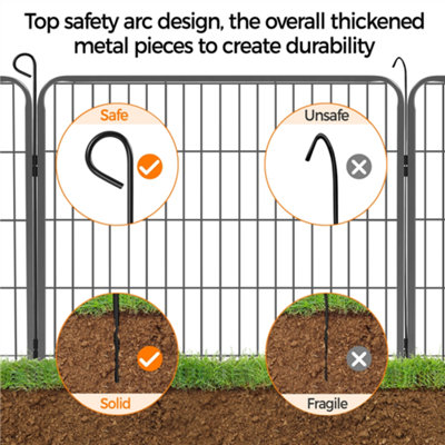Yaheetech Black 8 Panel Dog Pen Metal Pet Playpen 80x80cm - 8