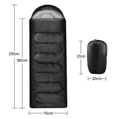 Yaheetech Black Adult Envelope Sleeping Bag Single Person for 3 Seasons - 3