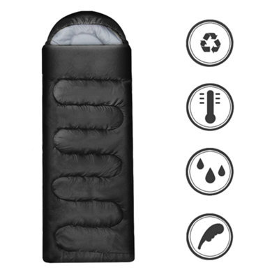 Yaheetech Black Adult Envelope Sleeping Bag Single Person for 3 Seasons - 4