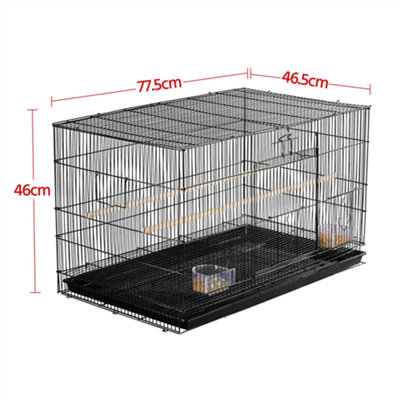 Yaheetech Black Bird Cage Flight Cage Extra Space w/ Slide-out Tray and Wood Perches - 3