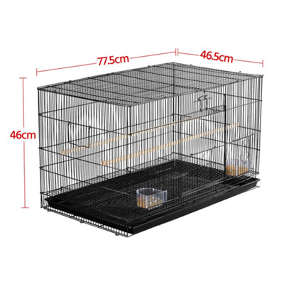 Yaheetech Black Bird Cage Flight Cage Extra Space w/ Slide-out Tray and Wood Perches
