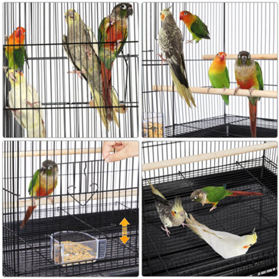 Yaheetech Black Bird Cage Flight Cage Extra Space w Slide out Tray and Wood Perches