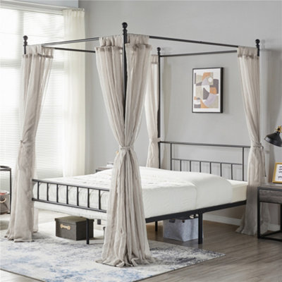 Black canopy bed deals frame