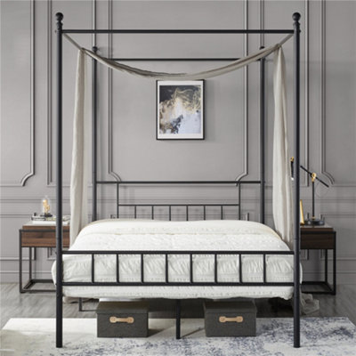 Canopy metal bed discount