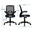 Yaheetech Black Ergonomic Mesh Office Chair with Flip-up Armrests
