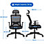 Yaheetech Black Ergonomic Mesh Office Chair with Headrest