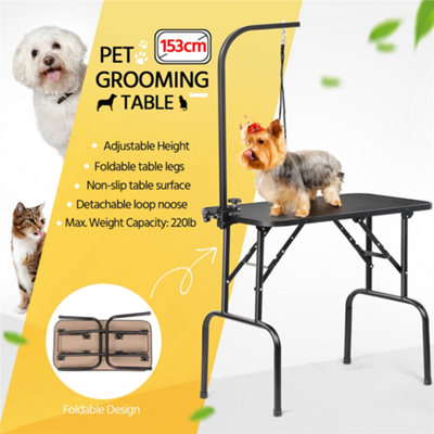 Yaheetech Black Foldable Pet Grooming Table W/Loop Height Adjustable ...