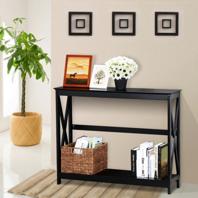 Yaheetech Black Industrial Entryway Table for Living Room