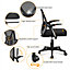 Yaheetech Black Mesh Office Chair with Flip-up Armrests