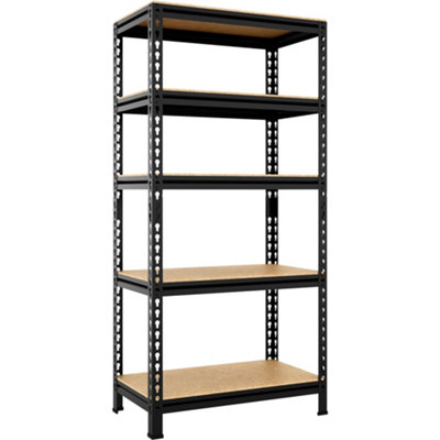 Yaheetech Black Metal 5 Tiers Boltless Storage Shelf for Warehouse Home