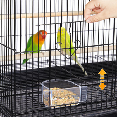 Yaheetech Black Metal Bird Cage Flight Cage with Rolling Stand Extra Space - 8