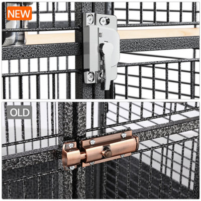 Yaheetech Black Metal Bird Cage with Playtop and Casters - 6