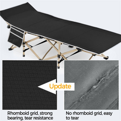 Yaheetech Black Metal Folding Camping Bed with Carry Bag - 6