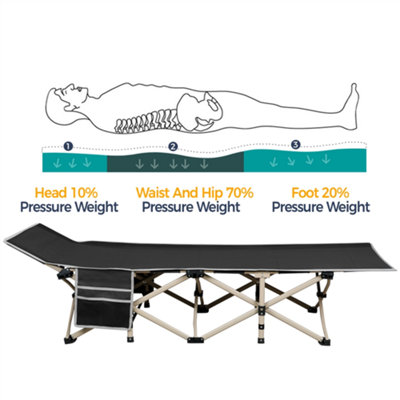 Yaheetech Black Metal Folding Camping Bed with Carry Bag - 8
