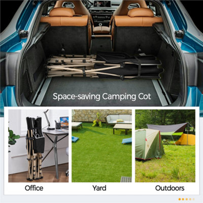 Yaheetech Black Metal Folding Camping Bed with Carry Bag - 9
