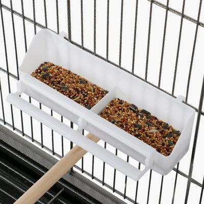 Yaheetech Black Metal Rolling Bird Cage with 3 Perches & 4 Feeders & Storage Shelf - 7