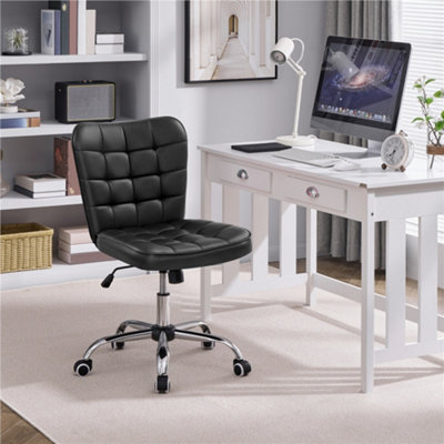 Yaheetech Black Modern Desk Chair with Adjustable Seat Height