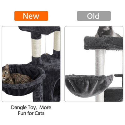Yaheetech Black Multi Level Cat Tree with Natural Sisal Scratching Posts