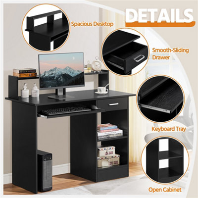 パソコンデスク PREDUCTS Keyboard Tray 45cm Black Amazon.com: ALISENED Computer Desk for Small Spaces,23.6