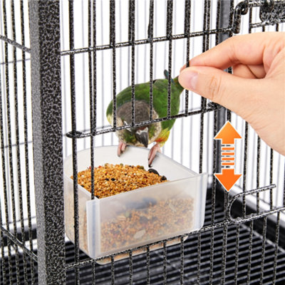 Yaheetech Black Open-Top Bird Cage with Rolling Stand - 6