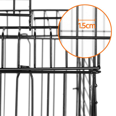 Yaheetech Black Open Top Metal Bird Cage w/ Open Play Top - 6