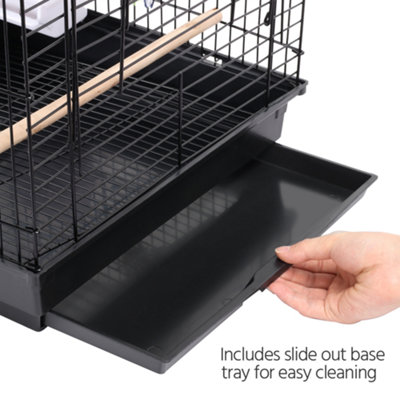 Yaheetech Black Open Top Metal Bird Cage w/ Open Play Top - 9