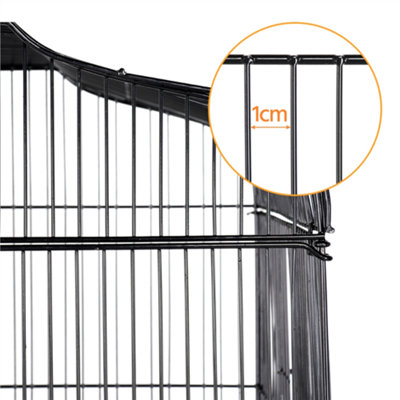 Yaheetech Black Open Top Metal Birdcage Parrot Cage with Slide-out Tray and Four Feeders - 8