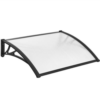 Yaheetech Black Outdoor Awning Canopy for Window Front Door Porch, 100 x 76 cm