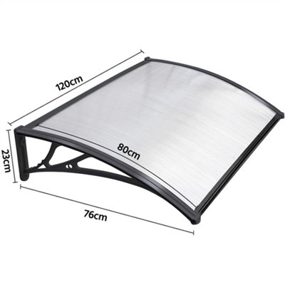 Yaheetech Black Outdoor Awning Canopy for Window Front Door Porch - 4