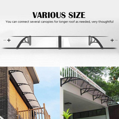 Yaheetech Black Outdoor Awning Canopy for Window Front Door Porch - 6