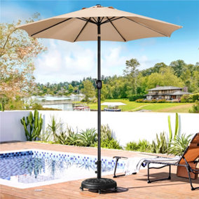 Yaheetech Black Outdoor Patio Rolling Heavy-duty Self-Weight Market Umbrella Base Stand