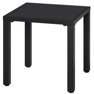 Yaheetech Black Outdoor Small Metal Square Side Table